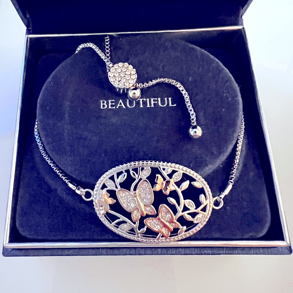 Bracelet butterflies and pave crystals
